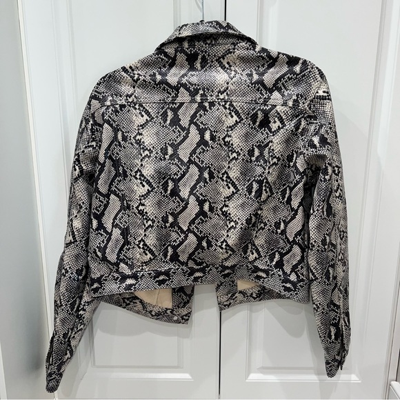 Juniors' Vylette™ Snake Print Trucker Jacket - Picture 3 of 12